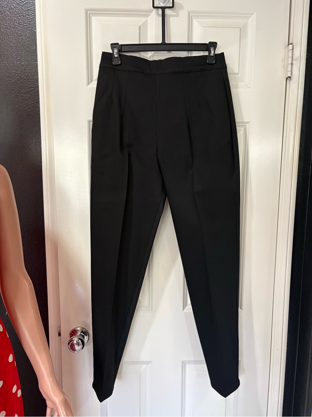 Vixen by Micheline Pitt Black Pinup rockabilly High-Waist Tapered Trousers